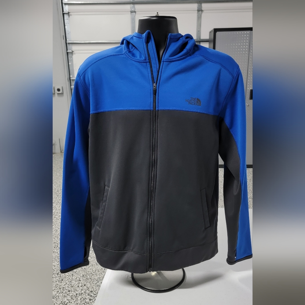 The North Face Men's Sweatshirt Full Zip Blue/Gray Hoodie Size L